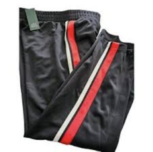 Wild Fable Women's Hi Rise Track Pants. Black with red and white Stripes  Medium - Picture 3 of 10